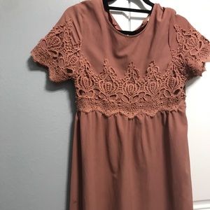 Romwe Nude Pink Baby doll dress